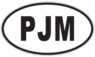 PJM - 3 Letter Initials Oval Sticker