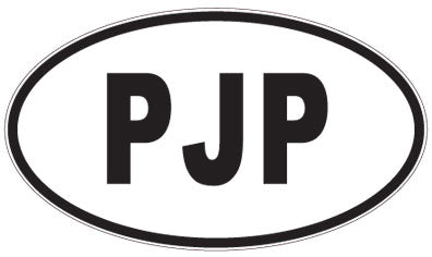 PJP - 3 Letter Initials Oval Sticker