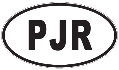 PJR - 3 Letter Initials Oval Sticker
