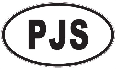 PJS - 3 Letter Initials Oval Sticker