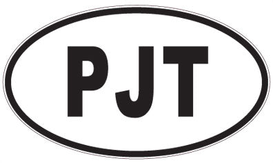 PJT - 3 Letter Initials Oval Sticker