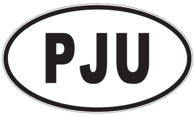 PJU - 3 Letter Initials Oval Sticker