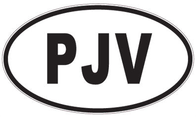 PJV - 3 Letter Initials Oval Sticker
