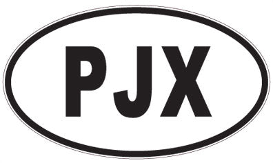 PJX - 3 Letter Initials Oval Sticker