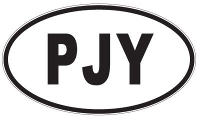 PJY - 3 Letter Initials Oval Sticker