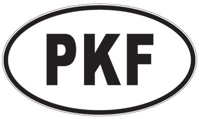 PKF - 3 Letter Initials Oval Sticker