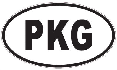 PKG - 3 Letter Initials Oval Sticker