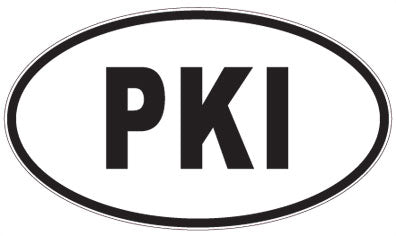 PKI - 3 Letter Initials Oval Sticker