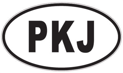 PKJ - 3 Letter Initials Oval Sticker