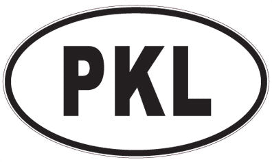 PKL - 3 Letter Initials Oval Sticker