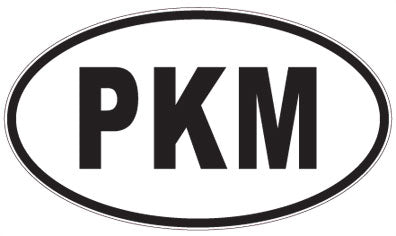 PKM - 3 Letter Initials Oval Sticker