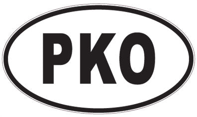 PKO - 3 Letter Initials Oval Sticker