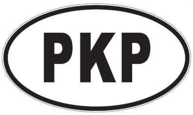PKP - 3 Letter Initials Oval Sticker