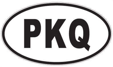 PKQ - 3 Letter Initials Oval Sticker