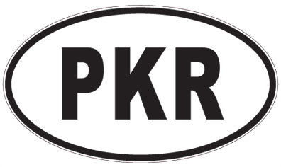 PKR - 3 Letter Initials Oval Sticker