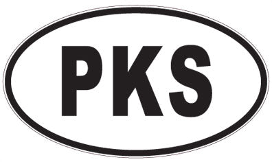 PKS - 3 Letter Initials Oval Sticker