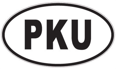 PKU - 3 Letter Initials Oval Sticker