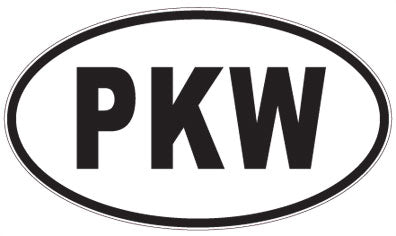 PKW - 3 Letter Initials Oval Sticker