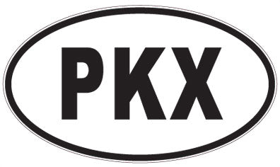 PKX - 3 Letter Initials Oval Sticker