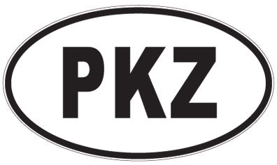 PKZ - 3 Letter Initials Oval Sticker
