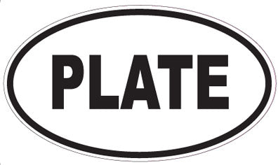 PLATE - Oval Sticker