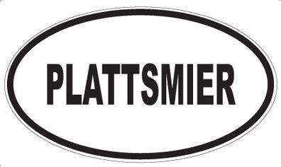 PLATTSMIER - Oval Sticker