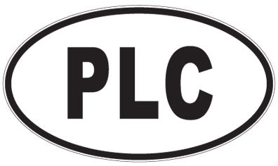 PLC - 3 Letter Initials Oval Sticker