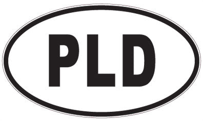 PLD - 3 Letter Initials Oval Sticker