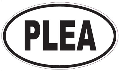 PLEA - Oval Sticker