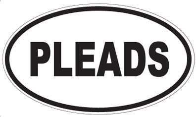 PLEADS - Oval Sticker