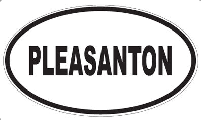 PLEASANTON - Oval Sticker