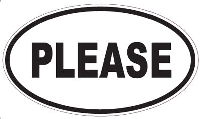 PLEASE - Oval Sticker