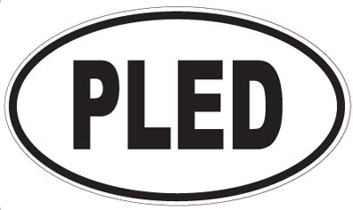 PLED - Oval Sticker