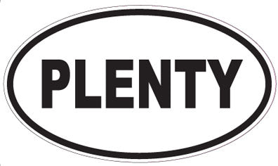 PLENTY - Oval Sticker