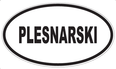 PLESNARSKI - Oval Sticker