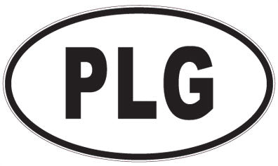 PLG - 3 Letter Initials Oval Sticker