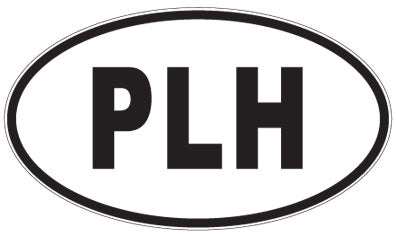 PLH - 3 Letter Initials Oval Sticker