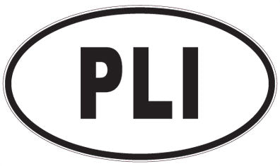 PLI - 3 Letter Initials Oval Sticker