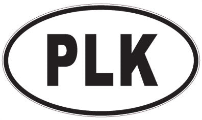 PLK - 3 Letter Initials Oval Sticker