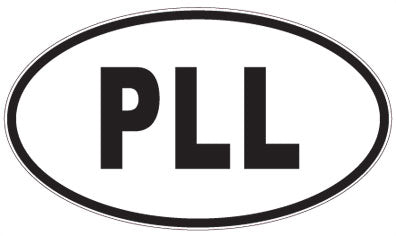 PLL - 3 Letter Initials Oval Sticker