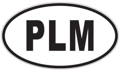 PLM - 3 Letter Initials Oval Sticker