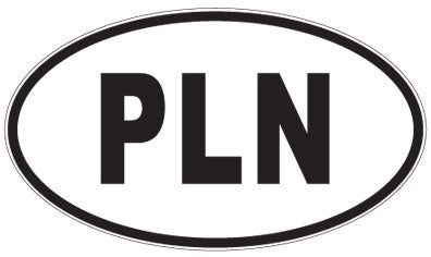 PLN - 3 Letter Initials Oval Sticker