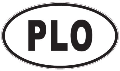 PLO - 3 Letter Initials Oval Sticker