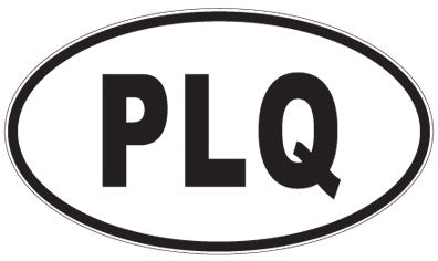 PLQ - 3 Letter Initials Oval Sticker