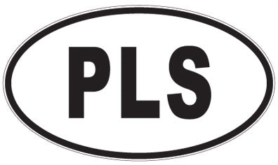 PLS - 3 Letter Initials Oval Sticker