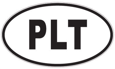 PLT - 3 Letter Initials Oval Sticker