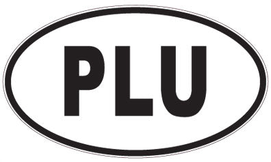 PLU - 3 Letter Initials Oval Sticker
