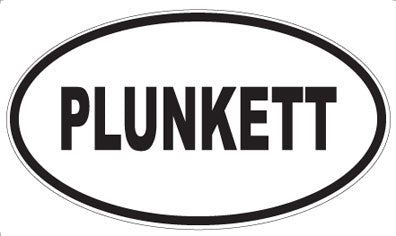 PLUNKETT - Oval Sticker