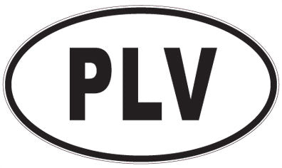 PLV - 3 Letter Initials Oval Sticker