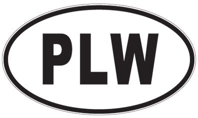 PLW - 3 Letter Initials Oval Sticker